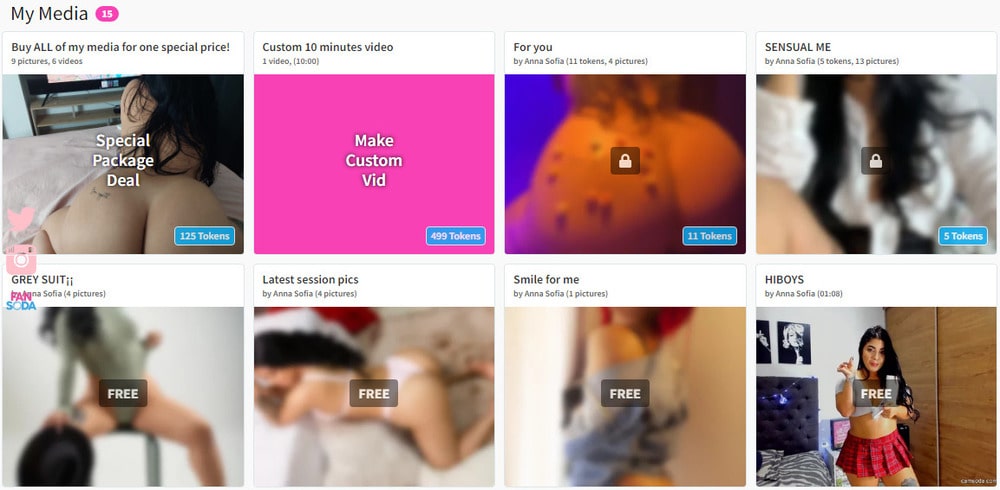 Как выглядят покупка записи приватов CamSoda